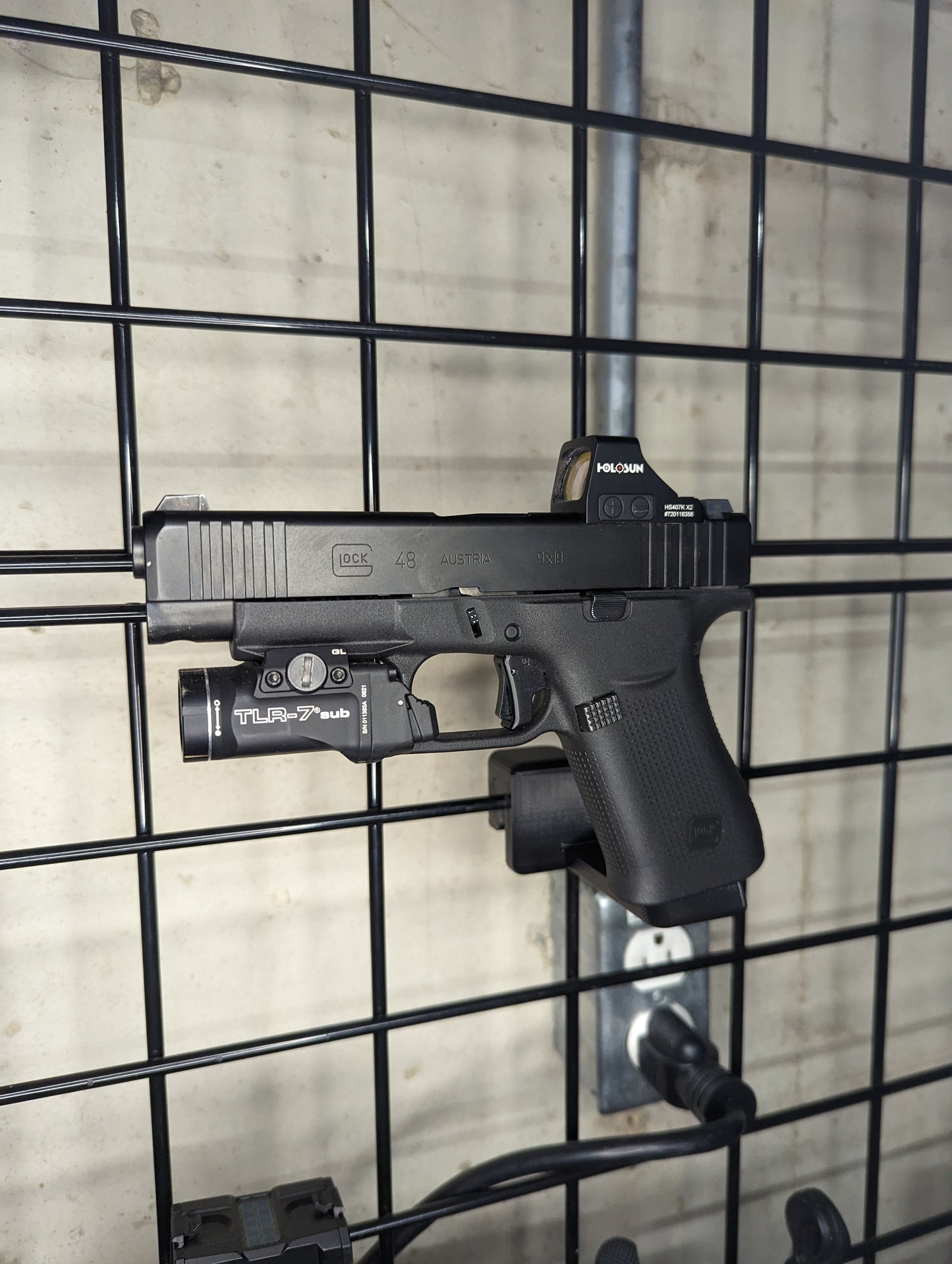 Magwell Mount for Glock 43X / 48 - Gridwall | Handgun Holder Storage Rack