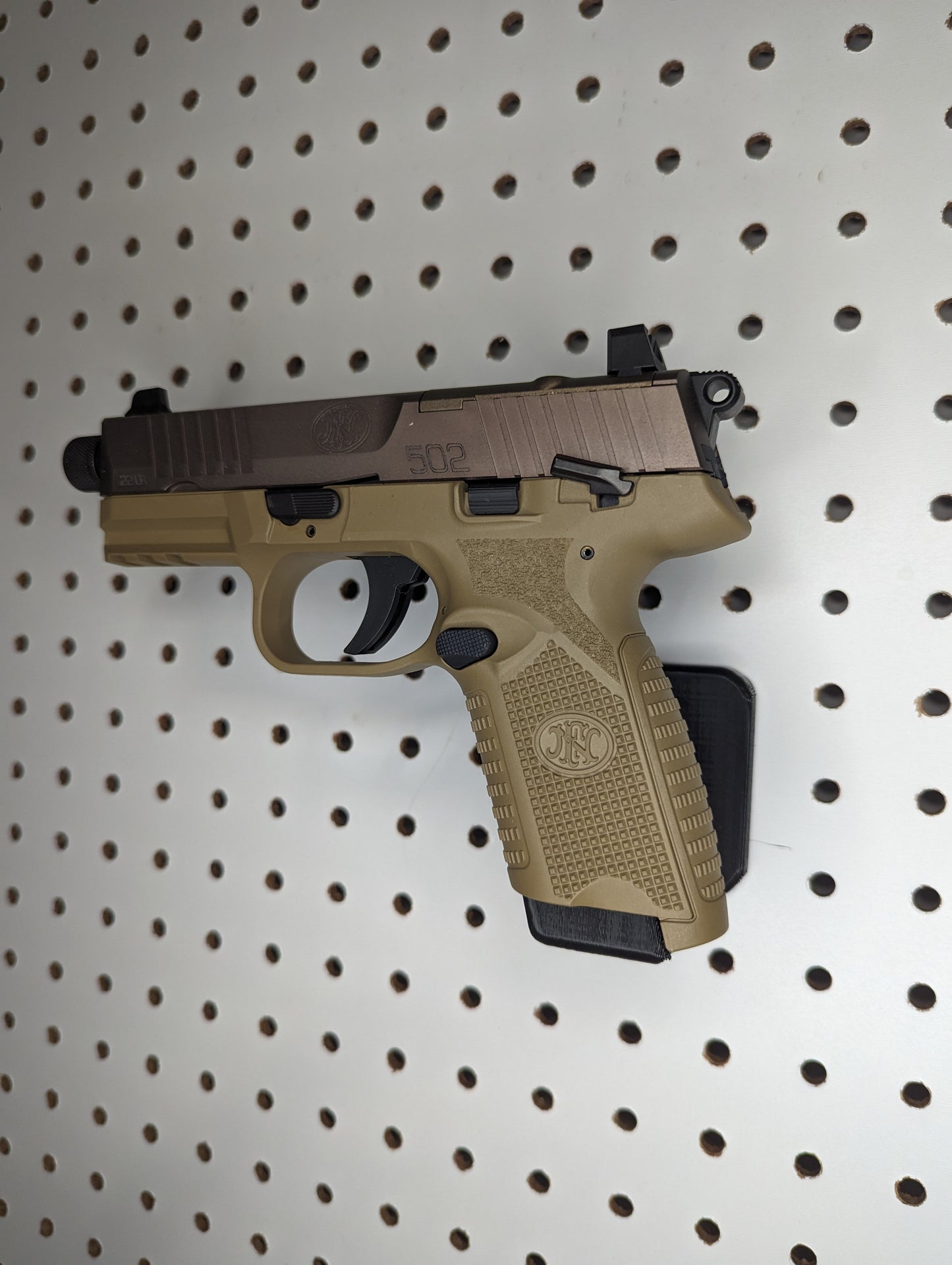 Magwell Mount for FN 502 Tactical - Pegboard / IKEA Skadis / Wall Control / Vaultek | Handgun Holder Storage Rack