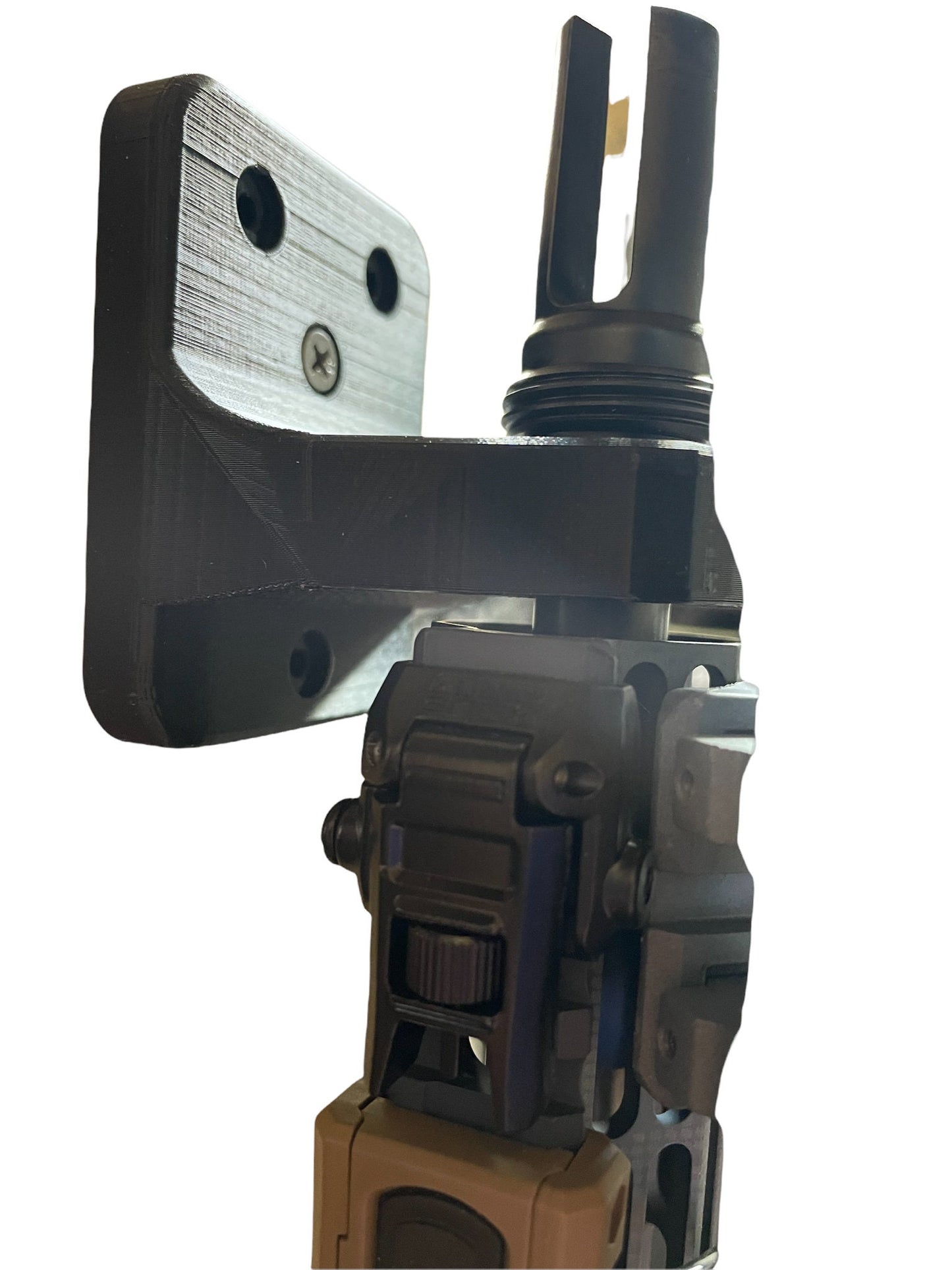 Gun Mount via SilencerCo ASR Muzzle Device - Wall | Rifle Holder Storage Rack