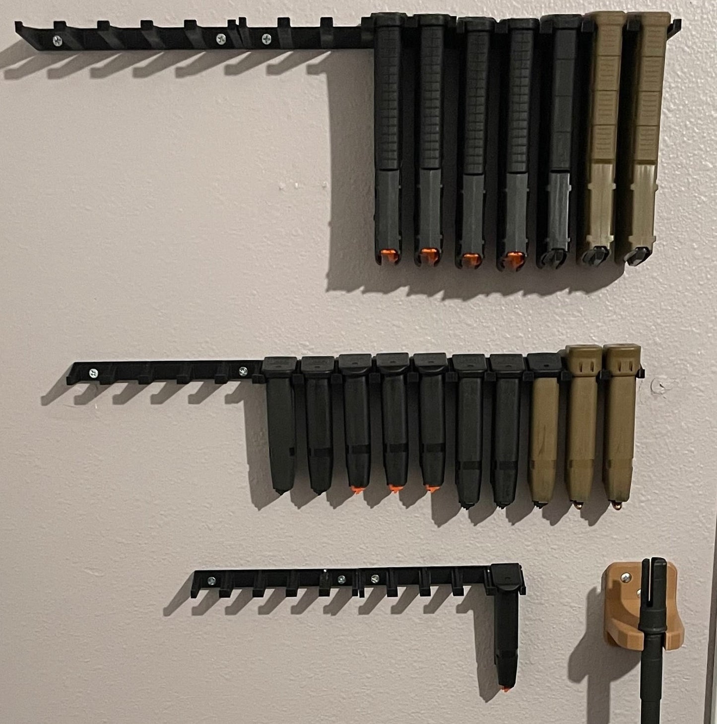Mount for Glock 9mm/357/40 Mags - Wall | Magazine Holder Storage Rack