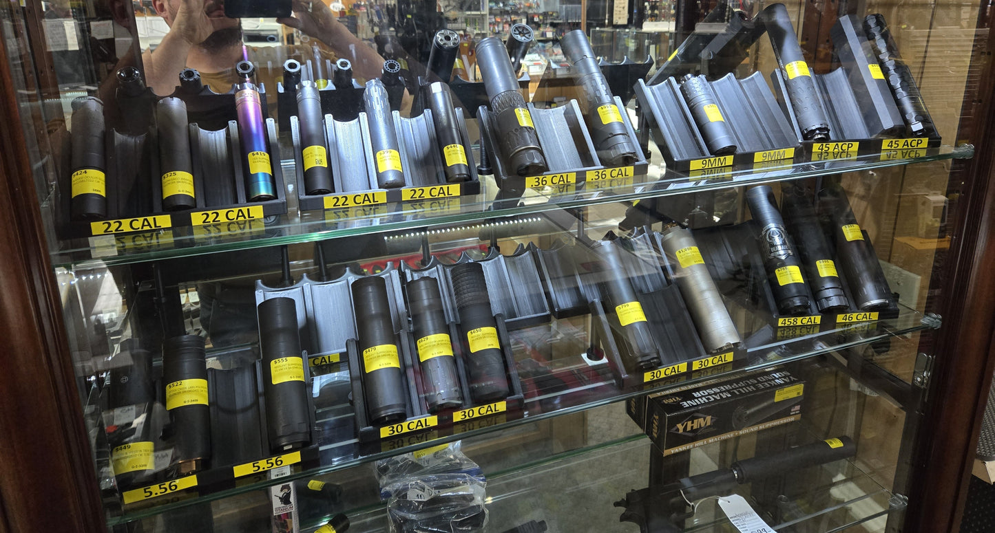 Angled Silencer Display Rack / Shelf  | Suppressor Holder Storage Rack