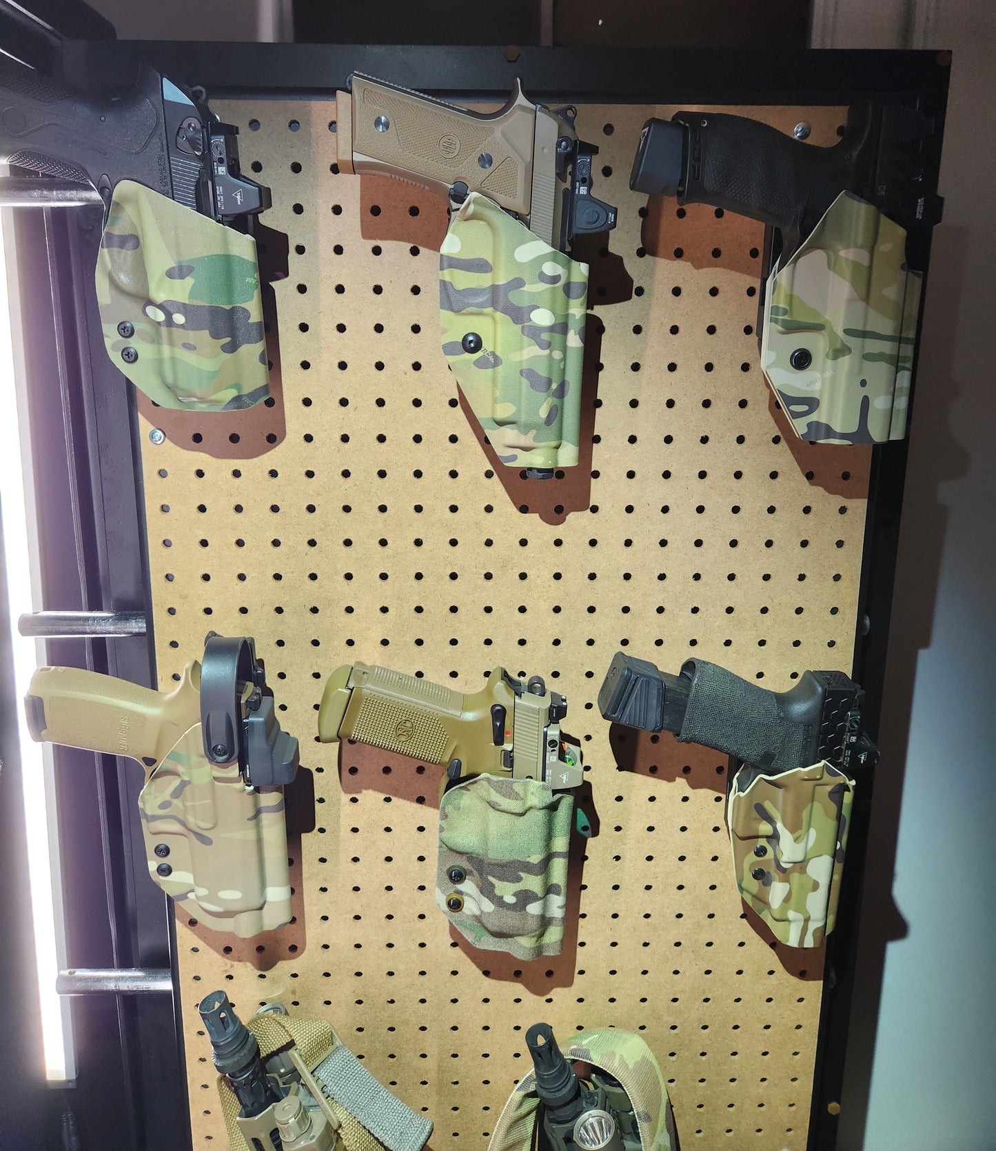 Locking Mount for Safariland QLS - Pegboard / IKEA Skadis / Wall Control / Vaultek | Handgun Holder Storage Rack