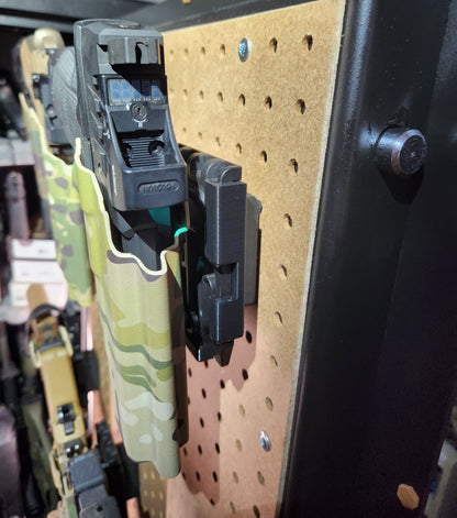 Locking Mount for Safariland QLS - Pegboard / IKEA Skadis / Wall Control / Vaultek | Handgun Holder Storage Rack