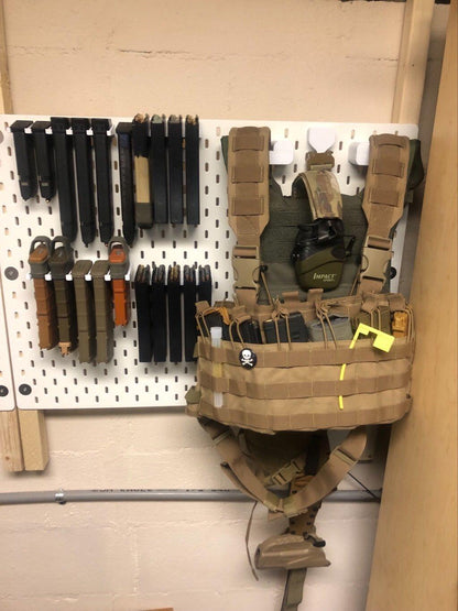 Plate Carrier / Body Armor Mount - Pegboard / IKEA Skadis / Wall Control / Vaultek | Gear Holder Storage Rack