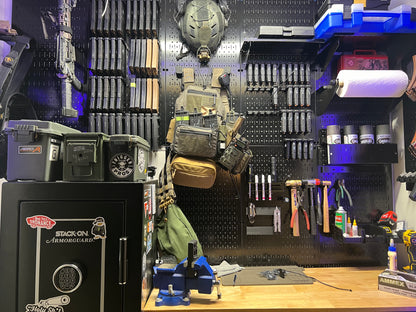 Plate Carrier / Body Armor Mount - Pegboard / IKEA Skadis / Wall Control / Vaultek | Gear Holder Storage Rack