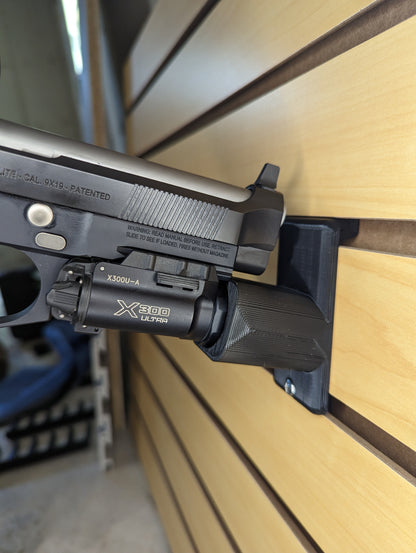 Pistol Mount via Surefire X300 - Slatwall | Handgun Holder Storage Rack