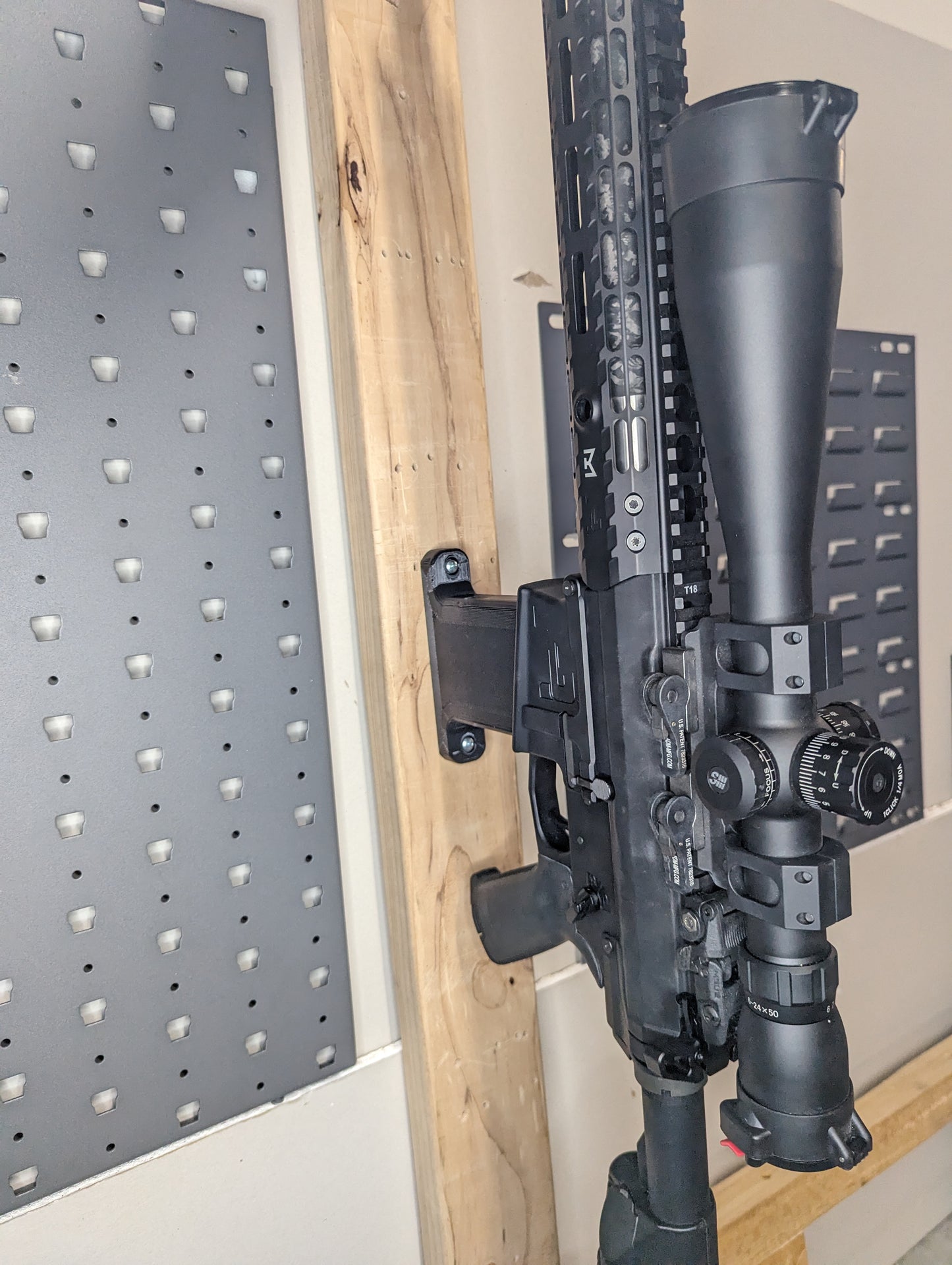 AR 10 Inline Vertical Magwell Mount - Wall | Rifle Holder Storage Rack