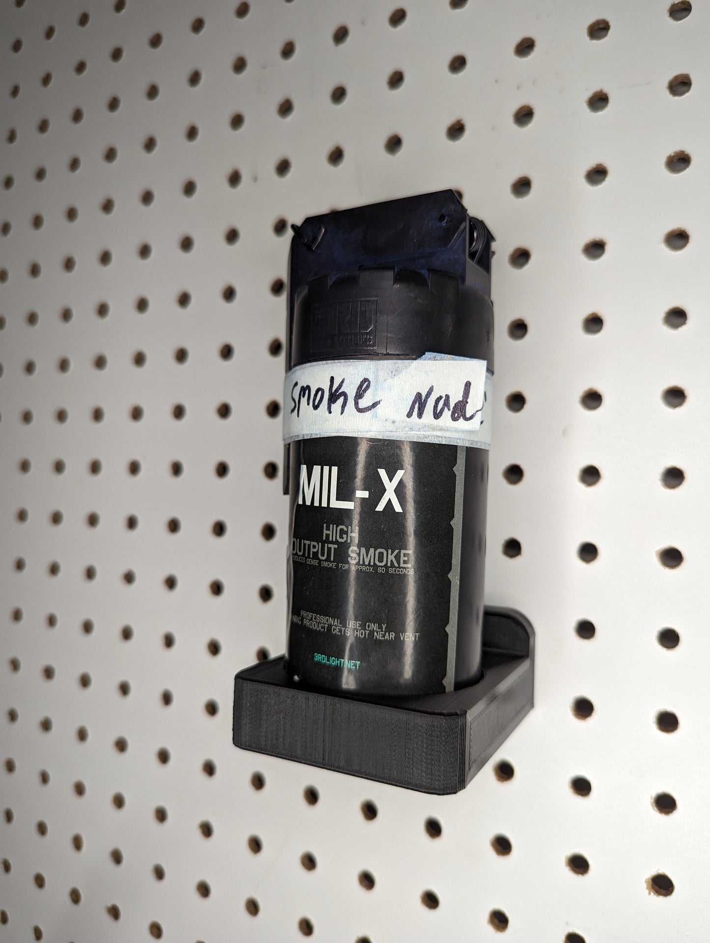 Mount for Mil-X Smoke Grenade - Pegboard / IKEA Skadis / Wall Control / Vaultek | Gear Holder Storage Rack