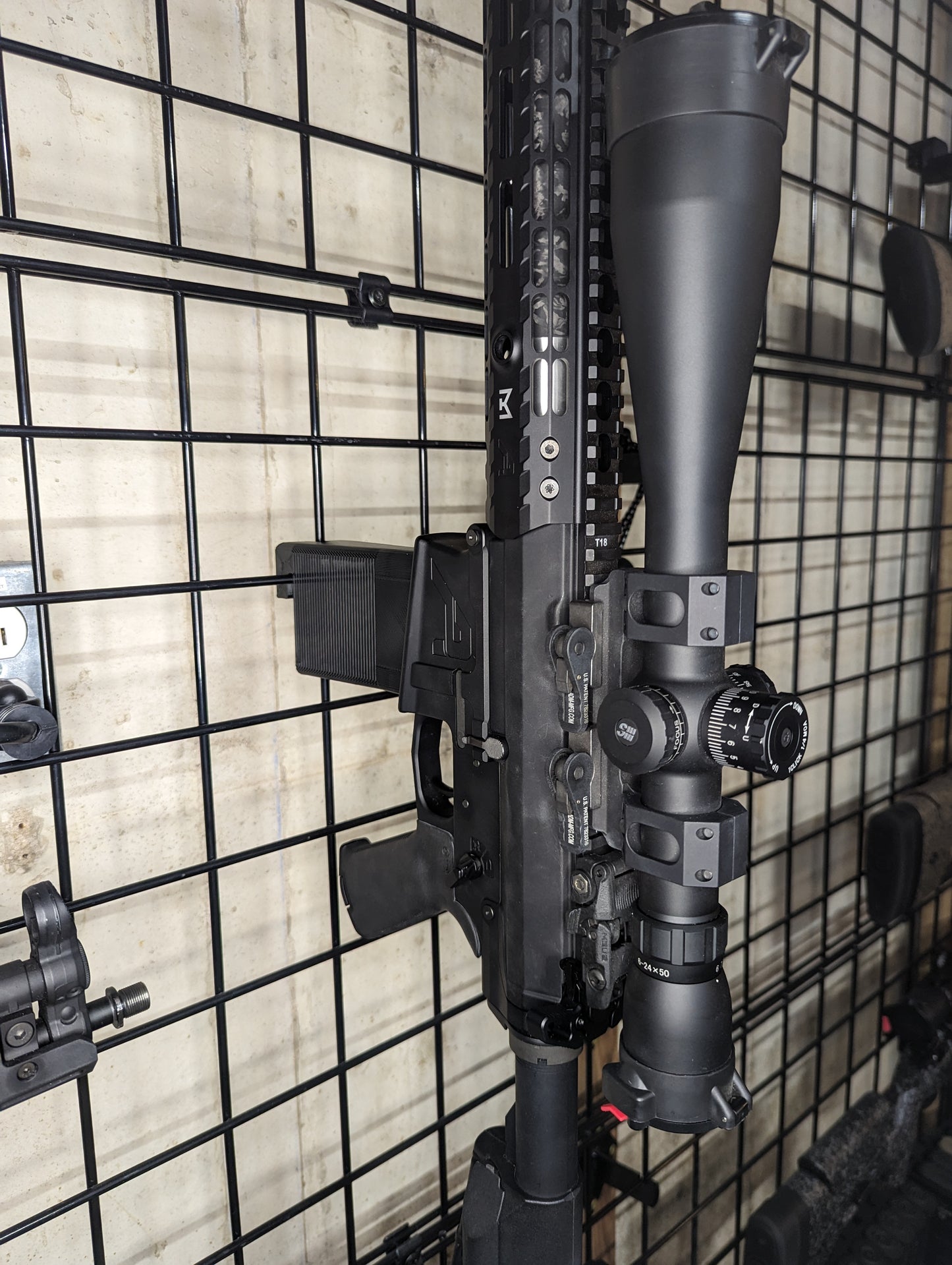 AR 10 Inline Vertical Magwell Mount - Gridwall | Rifle Holder Storage Rack