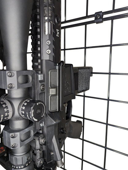 AR 10 Inline Vertical Magwell Mount - Gridwall | Rifle Holder Storage Rack