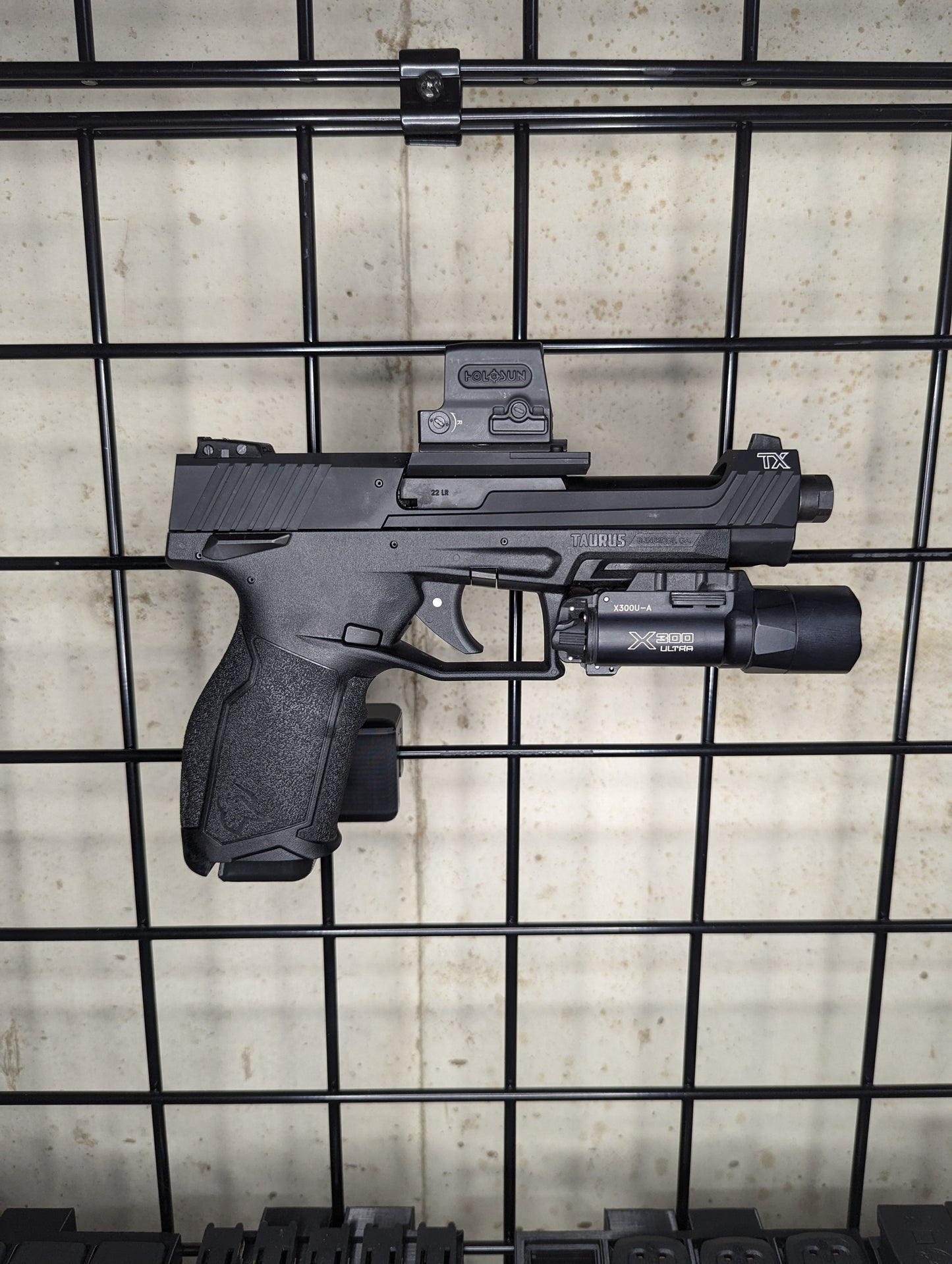 Magwell Mount for Taurus TX22 - Gridwall | Handgun Holder Storage Rack