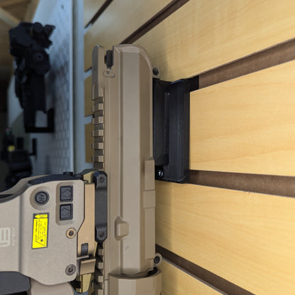 AR 15 Upper Receiver Vertical Insert Mount - Slatwall | Rifle Holder Storage Rack