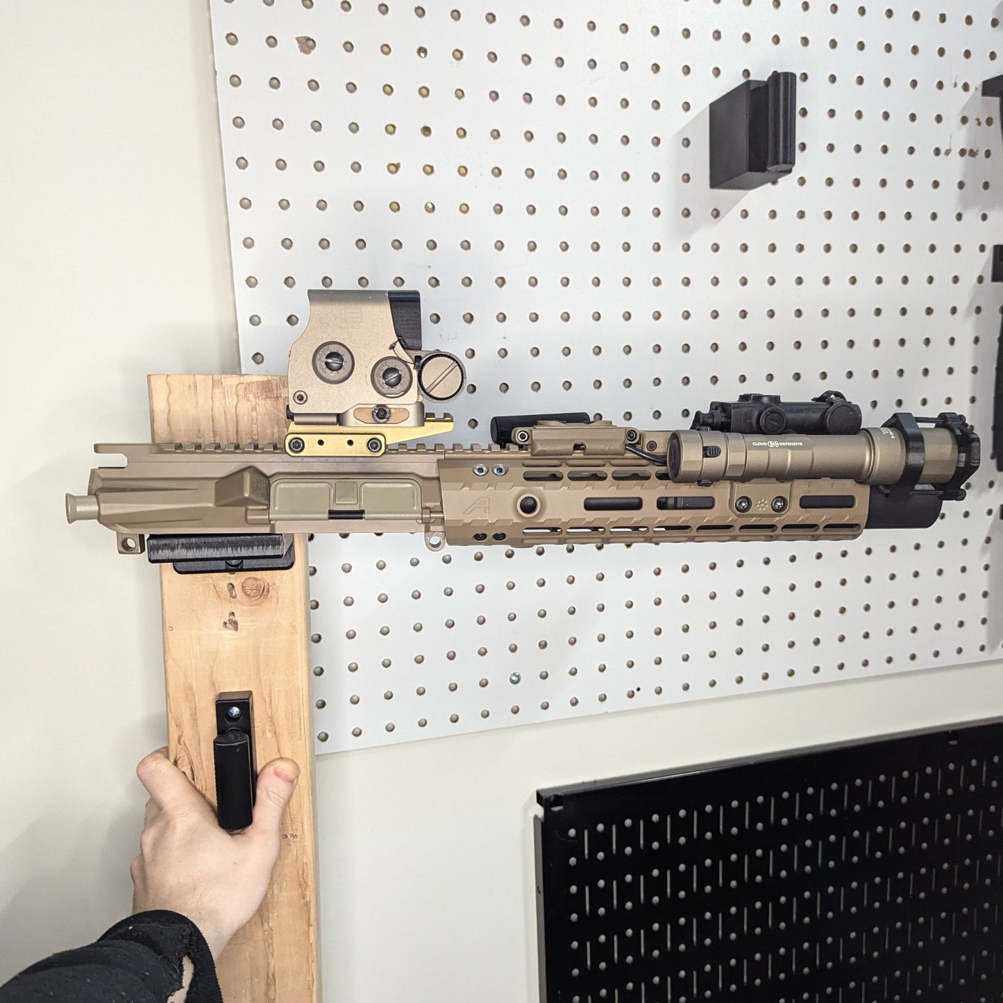 AR 15 Upper Receiver Horizontal Insert Mount - Wall | Rifle Holder Storage Rack