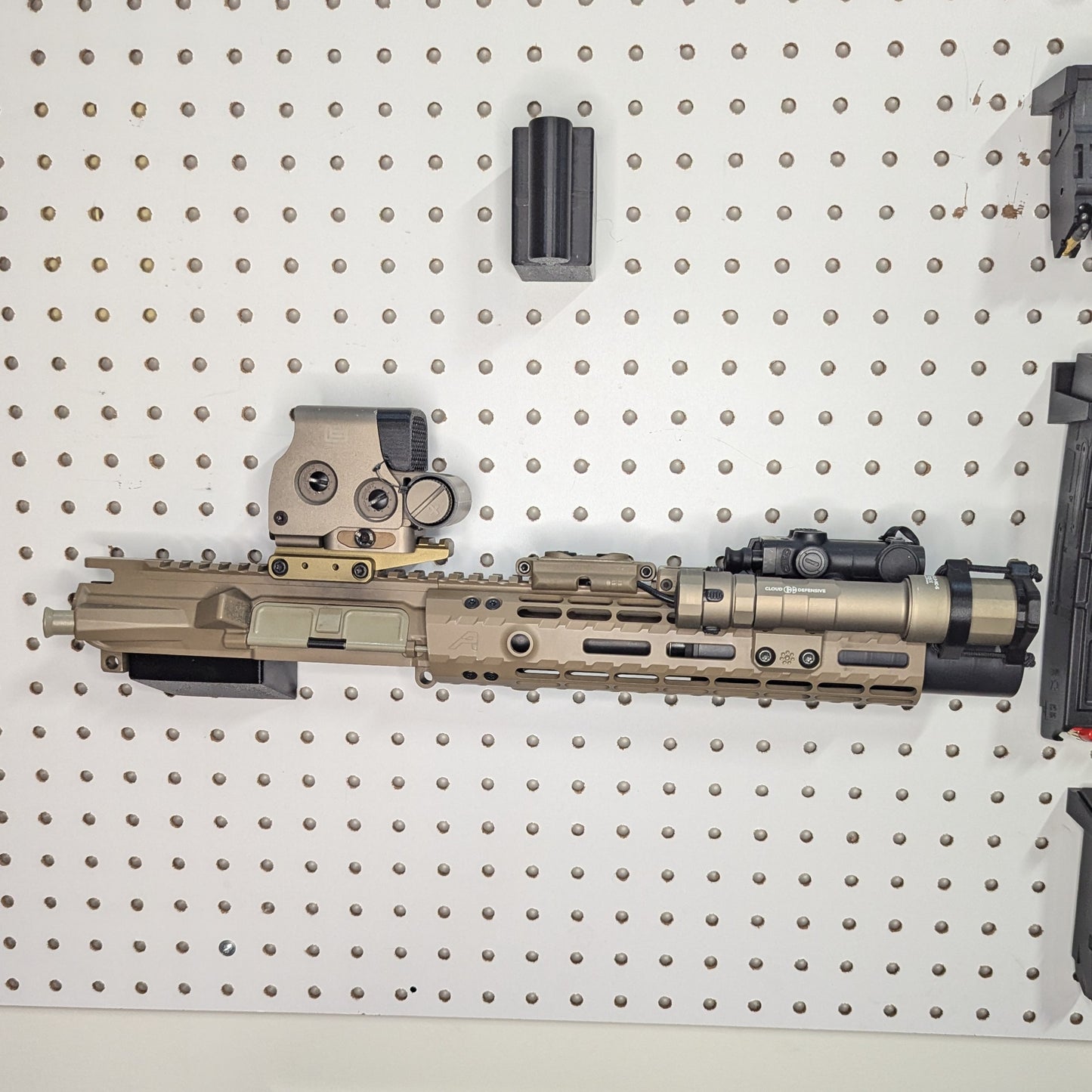 AR 15 Upper Receiver Horizontal Insert Mount - Pegboard / IKEA Skadis / Wall Control / Vaultek | Rifle Holder Storage Rack