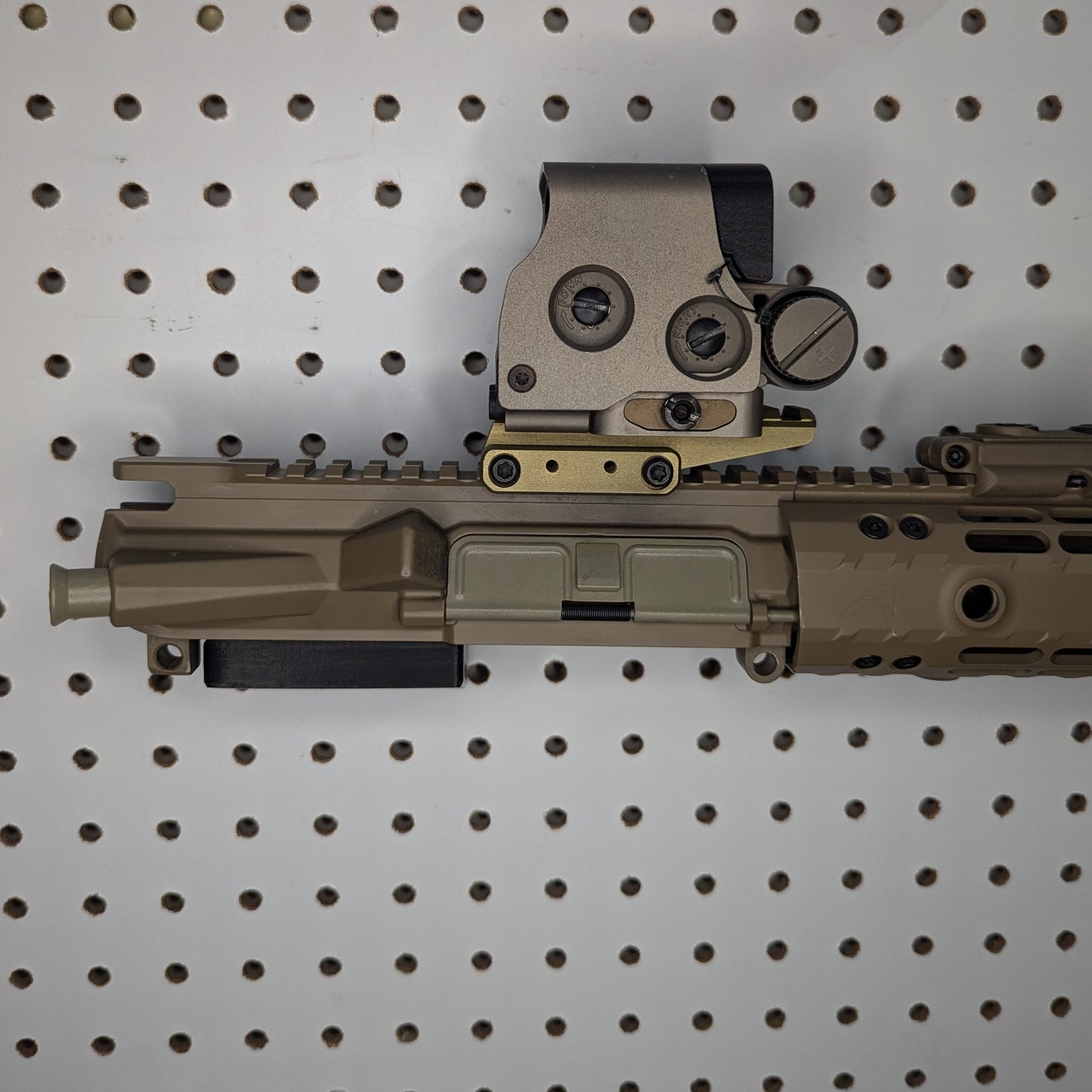 AR 15 Upper Receiver Horizontal Insert Mount - Pegboard / IKEA Skadis / Wall Control / Vaultek | Rifle Holder Storage Rack