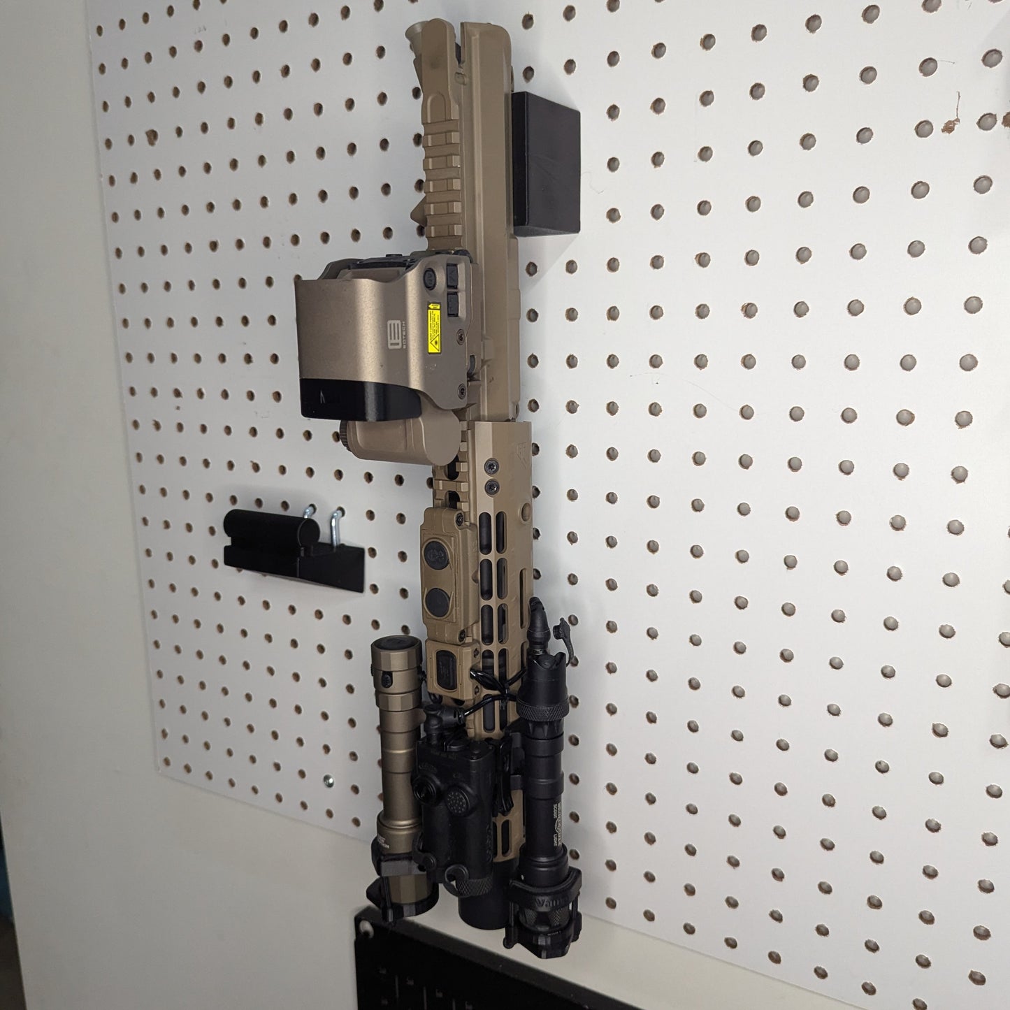 AR 15 Upper Receiver Vertical Insert Mount - Pegboard / IKEA Skadis / Wall Control / Vaultek | Rifle Holder Storage Rack