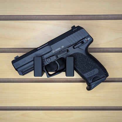 Universal Pistol Mount - Cradle Version - Slatwall | Handgun Holder Storage Rack