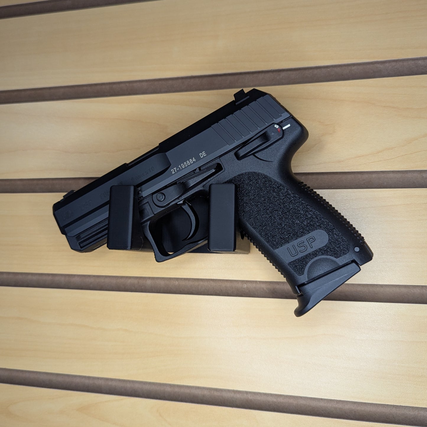 Universal Pistol Mount - Cradle Version - Slatwall | Handgun Holder Storage Rack