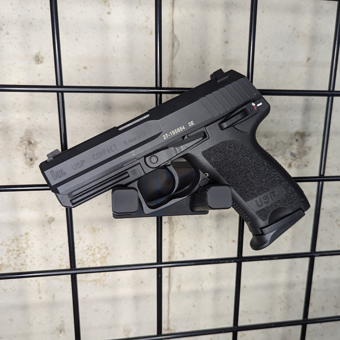 Universal Pistol Mount - Bar Version - Gridwall | Handgun Holder Storage Rack