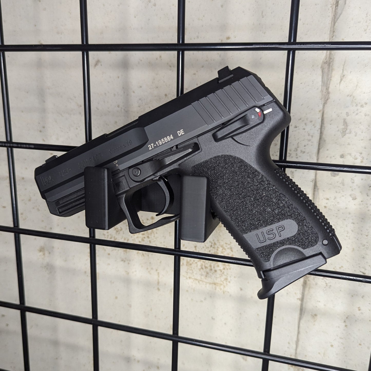 Universal Pistol Mount - Cradle Version - Gridwall | Handgun Holder Storage Rack