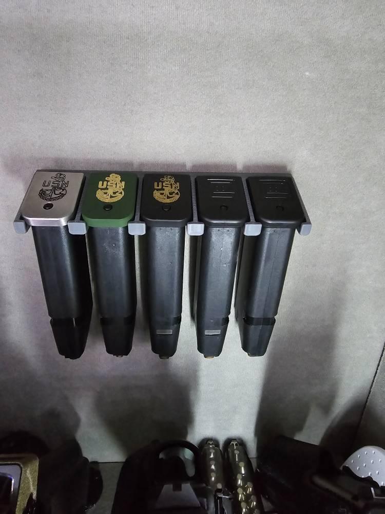 Mount for Glock 9mm/357/40 Mags - Wall | Magazine Holder Storage Rack