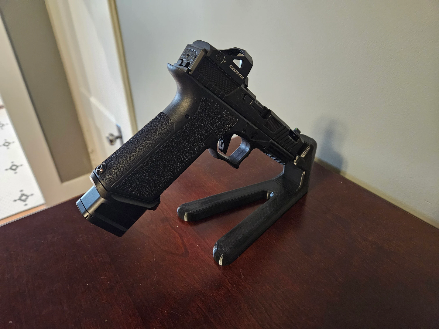 Pistol and Silencer Stand / Tabletop Mount | Handgun Holder Storage Rack