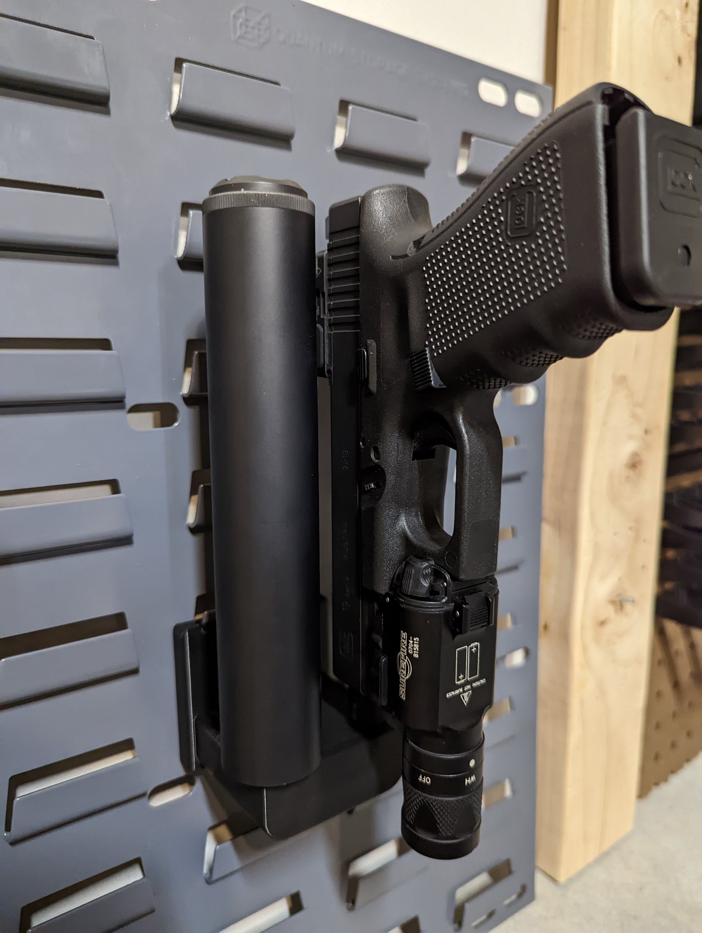 Universal Pistol / Silencer Mount - SecureIt / Akro-Mils | Handgun Holder Storage Rack