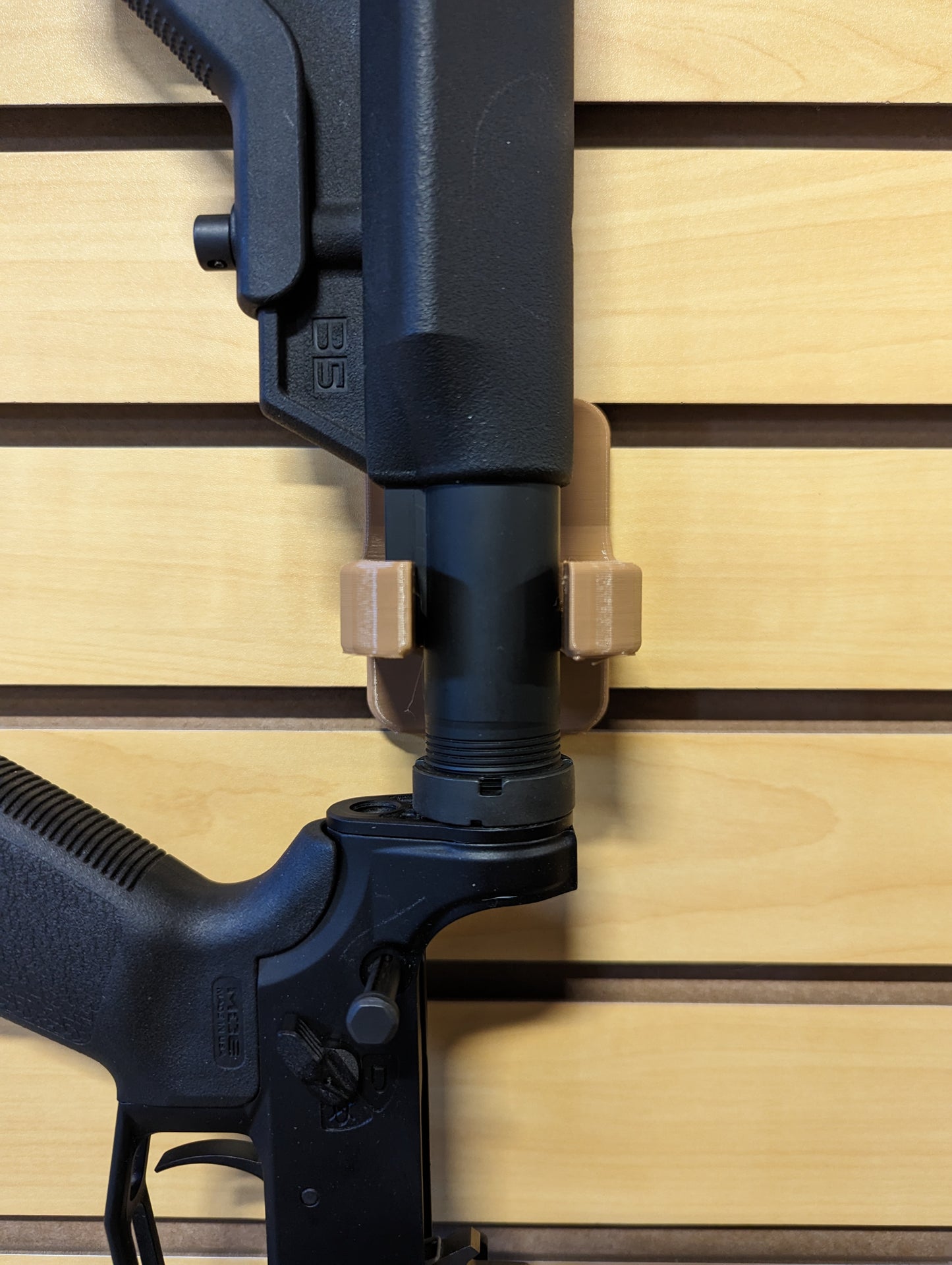 AR 15 Buffer Tube Mount - Slatwall | Rifle Holder Storage Rack