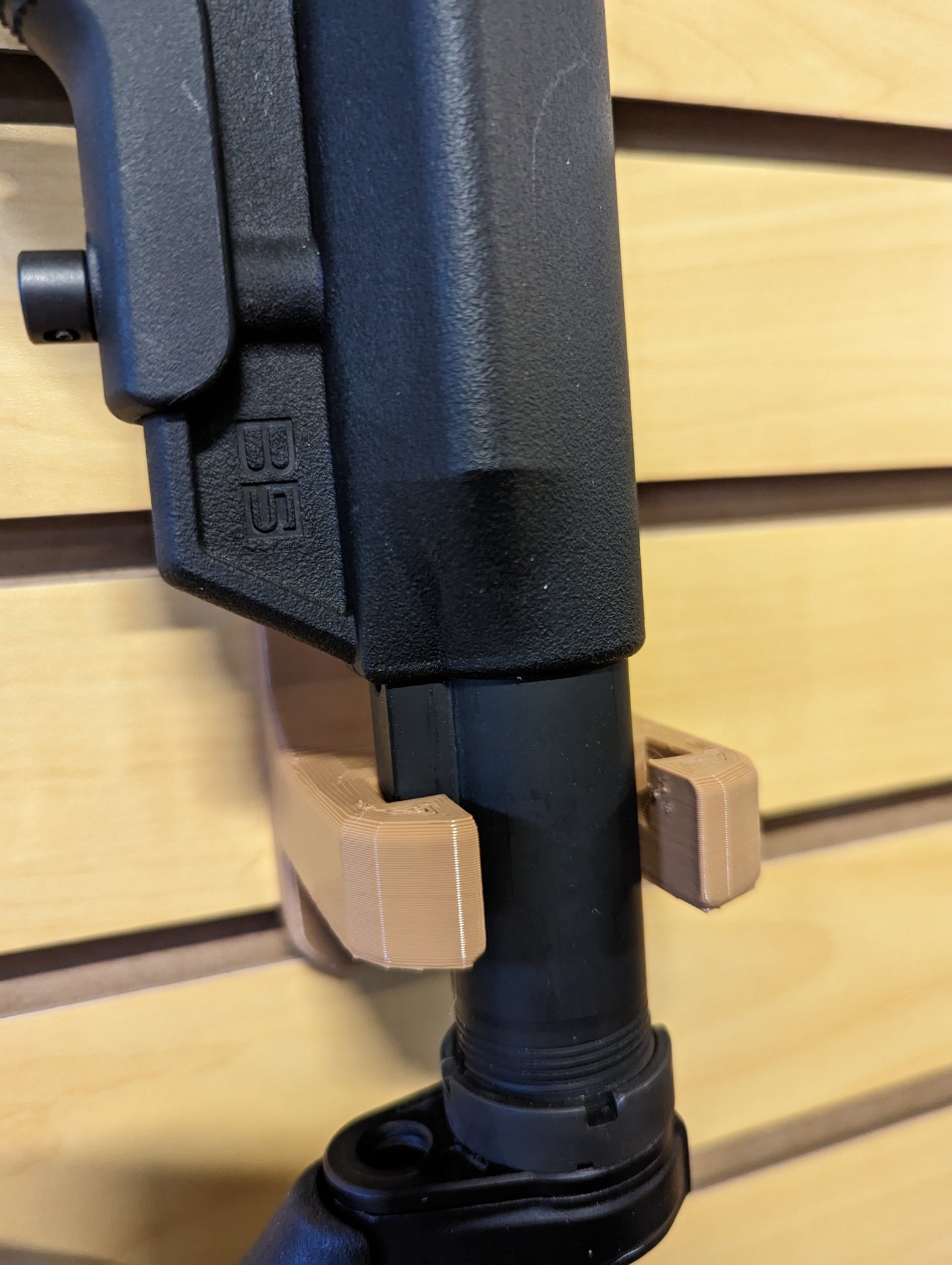 AR 15 Buffer Tube Mount - Slatwall | Rifle Holder Storage Rack