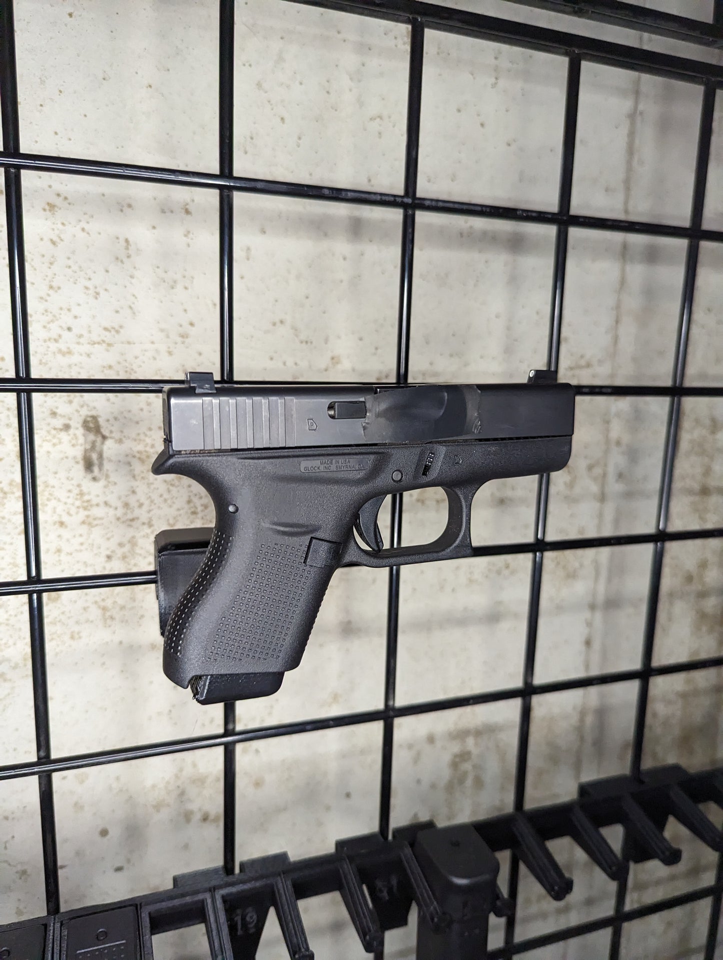 Magwell Mount for Glock 42 - Gridwall | Handgun Holder Storage Rack