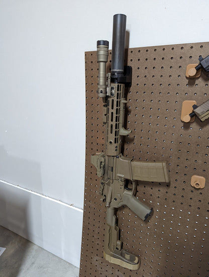 Gun Mount via SilencerCo ASR Locking Collar - Pegboard / IKEA Skadis / Wall Control / Vaultek | Rifle Holder Storage Rack